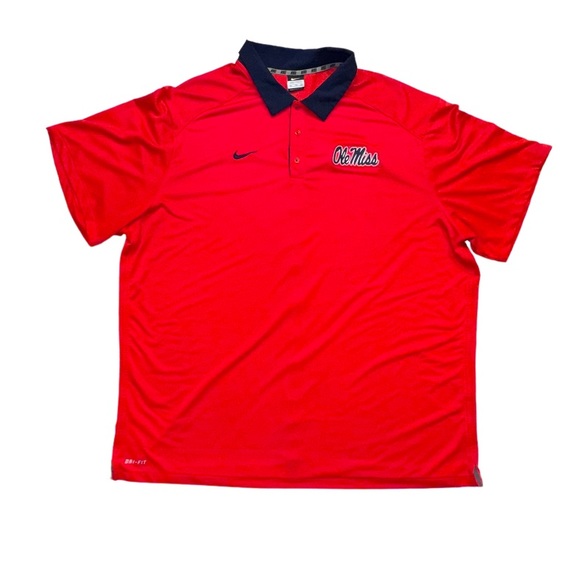 NIKE Ole Miss polo short sleeve University of Mississippi men’s shirt size 4XL - Picture 3 of 9